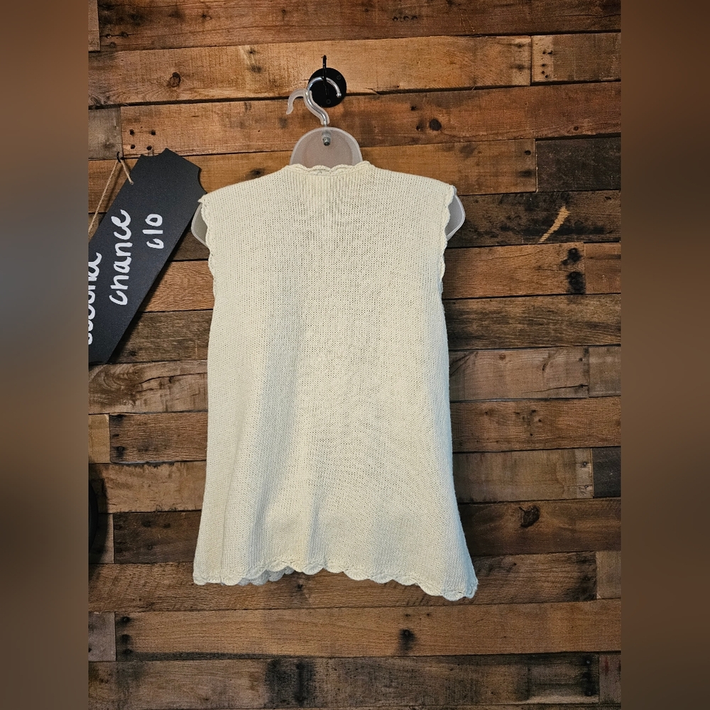 Jantzen Classic Women's Vintage Sweater Vest hand Embroidered Cream Floral Sz L - Picture 12 of 16